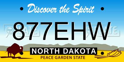 877EHW North Dakota License Plate