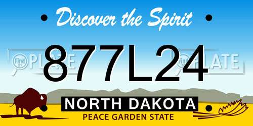 877L24 North Dakota License Plate
