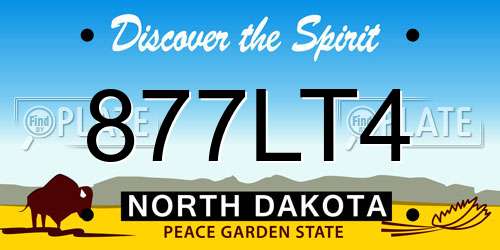 877LT4 North Dakota License Plate