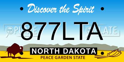 877LTA North Dakota License Plate