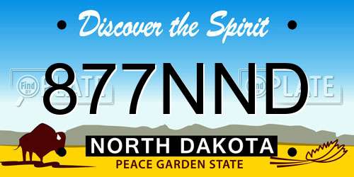 877NND North Dakota License Plate
