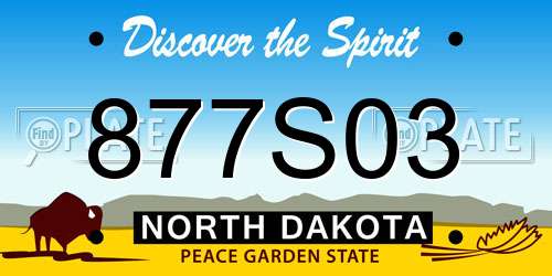 877S03 North Dakota License Plate