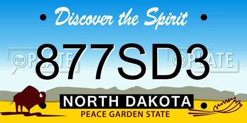 877SD3 North Dakota License Plate