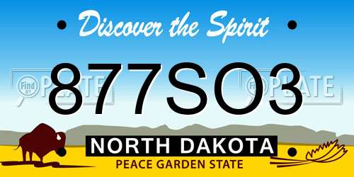 877SO3 North Dakota License Plate
