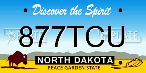 877TCU North Dakota License Plate