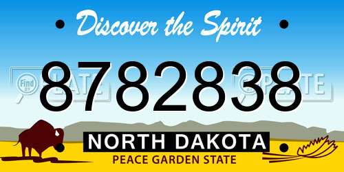 8782838 North Dakota License Plate