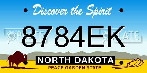 8784EK North Dakota License Plate