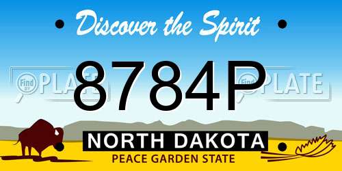 8784P North Dakota License Plate