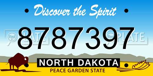 8787397 North Dakota License Plate