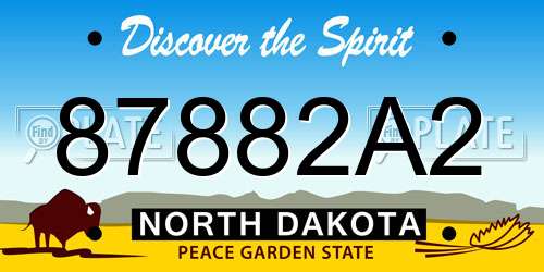 87882A2 North Dakota License Plate