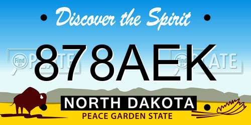 878AEK North Dakota License Plate