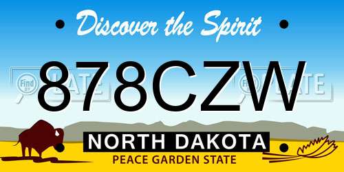 878CZW North Dakota License Plate