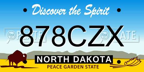 878CZX North Dakota License Plate
