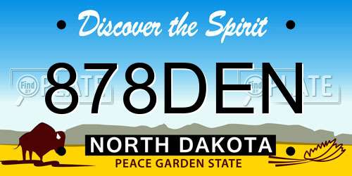 878DEN North Dakota License Plate
