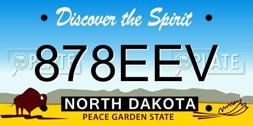 878EEV North Dakota License Plate