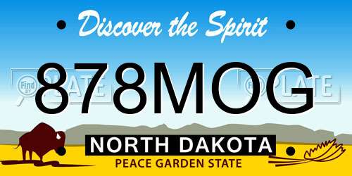 878MOG North Dakota License Plate