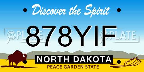 878YIF North Dakota License Plate