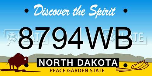 8794WB North Dakota License Plate