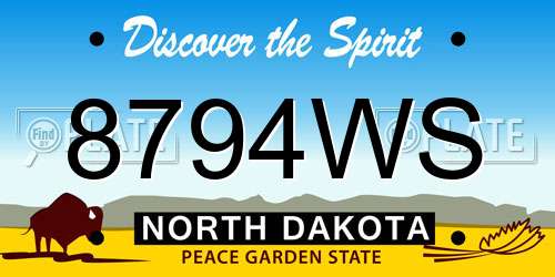 8794WS North Dakota License Plate