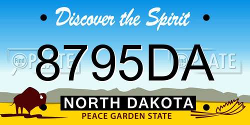 8795DA North Dakota License Plate