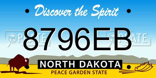 8796EB North Dakota License Plate