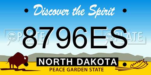 8796ES North Dakota License Plate