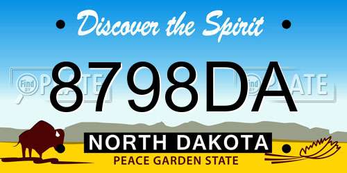 8798DA North Dakota License Plate