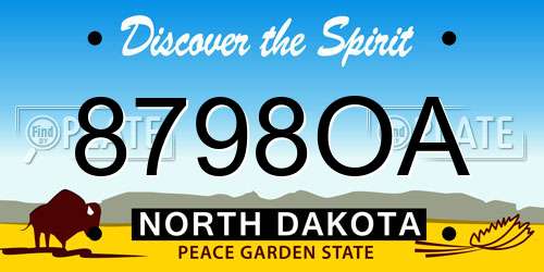 8798OA North Dakota License Plate