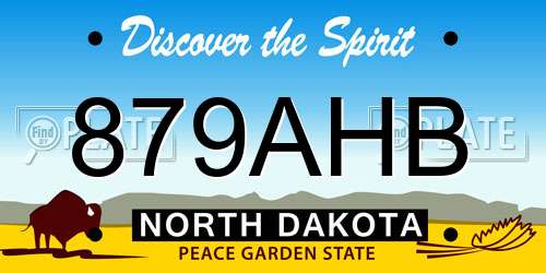 879AHB North Dakota License Plate
