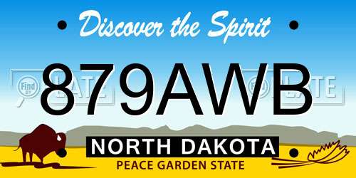 879AWB North Dakota License Plate