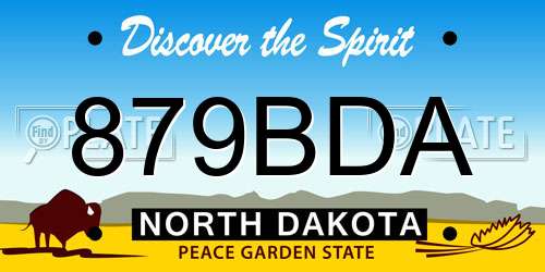 879BDA North Dakota License Plate