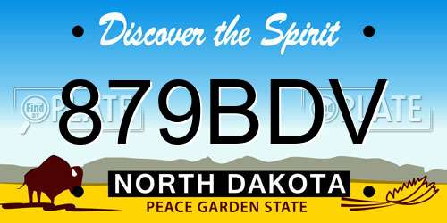 879BDV North Dakota License Plate