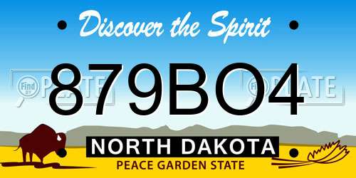 879BO4 North Dakota License Plate
