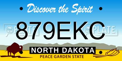 879EKC North Dakota License Plate