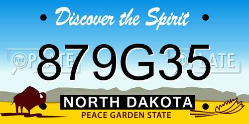 879G35 North Dakota License Plate