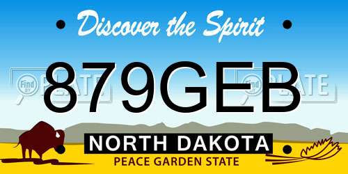 879GEB North Dakota License Plate