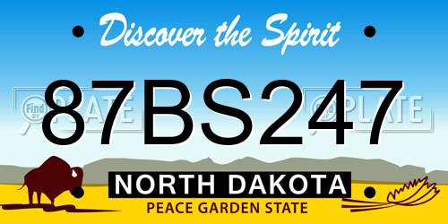 87BS247 North Dakota License Plate