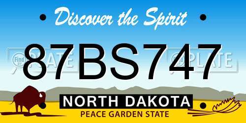 87BS747 North Dakota License Plate
