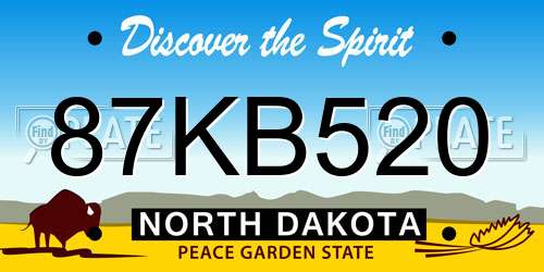 87KB520 North Dakota License Plate