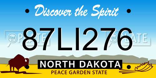 87LI276 North Dakota License Plate