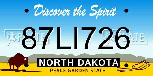 87LI726 North Dakota License Plate