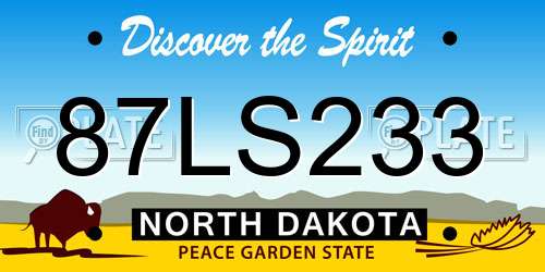 87LS233 North Dakota License Plate