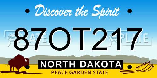 87OT217 North Dakota License Plate