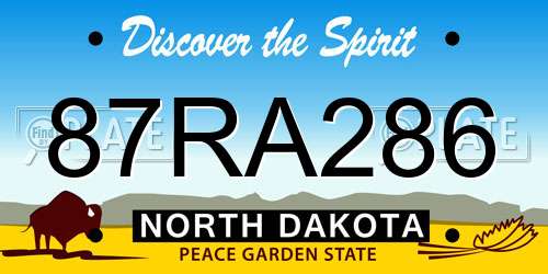 87RA286 North Dakota License Plate