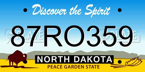 87RO359 North Dakota License Plate