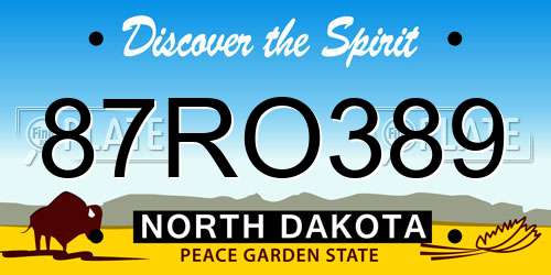 87RO389 North Dakota License Plate
