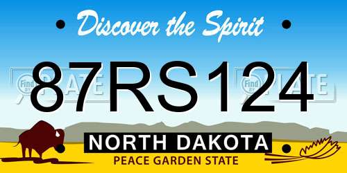 87RS124 North Dakota License Plate