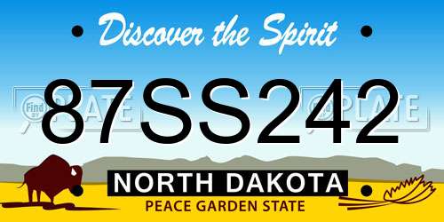 87SS242 North Dakota License Plate