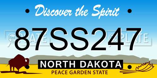 87SS247 North Dakota License Plate