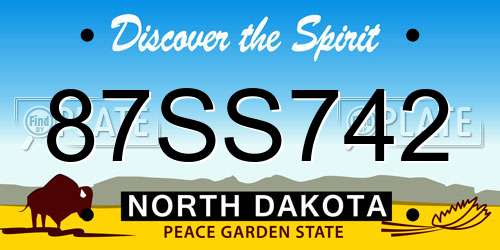 87SS742 North Dakota License Plate